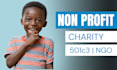 design charity, ngo website, crowdfunding, donations and non profit website