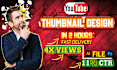 do youtube and facebook thumbnail design in 2 hours