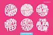 create premium hand drawn circle typography and lettering