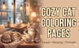 create cozy cat café coloring pages for KDP and etsy