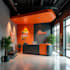 make a 3d realistic signs letters on the wall office mockup
