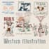draw western vintage for logo and illustration