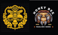 make hand drawn mascot honey bee logo