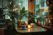 create cozy rain ambience video loop