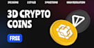 create 3d crypto coin nft art crypto meme art