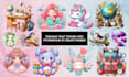 design custom watercolor clipart design and sticker using ai