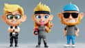 design 3d cute character, mascot, cartoon character for game and animation