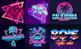 create a retro 80s retrowave vaporwave logo