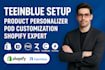 design teeinblue, customily, zakeke and kickflip products for shopify pod store