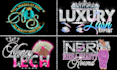 feminine,beauty cosmetics ,hair extension, eyelashes ,lips ,signature logo