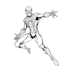 draw black and white comic superhero character