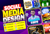 do creative social media design, post, banner ads