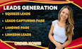 generate  leads through lead capture page, squeeze page,  landing page