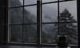 create rain on window video with thunderstorm sound