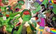 do custom twitch emotes stylized as pepe the frog, pepe art, meme art, crypto