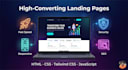 design a responsive landing page using HTML CSS tailwind for high conversions