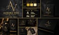 design a luxury perfume logo, brand board and product cover