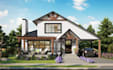 design modern realistic 3d house exterior with high quality rendering