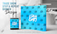design step and repeat, backdrop, exhibition banner, booth