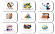 design bakery watercolor femining boho logo with branding kitt