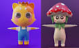 design 3d modeling , animal, cartoon character and rendering