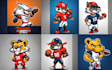 create unique sports, mascot, creative logo