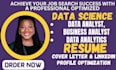write data science resume, data analyst, business analyst, data analytics resume