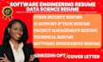 write software engineering resume, it, tech, cybersecurity, data science resume