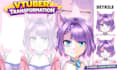 custom live2d vtuber transform from human form into animal, furry, concept art