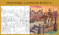 create a professional illustration without ai