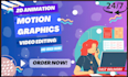 create stunning 2d motion graphic animations within 24 hrs