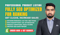 seo optimize and upload shopify product listings for better traffic and ranking