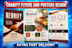 design charity, church and fundraising flyer for nonprofit