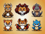 create a cartoon logo, mascot, and animal, character