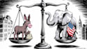 create a political or satirical cartoon