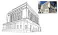 do detail building sketch line art drawing