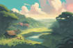 draw fantasy concept landscape illustrations