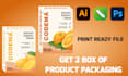 design modern product packaging of box and label