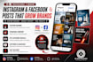 create modern social media designs for instagram and facebook