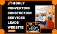 custom construction roofing hvac moving contractor plumbing solar leads website
