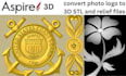 create any 2d cnc design and 3d relief stl file for aspire