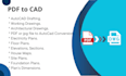 convert image drawing, sketch, pdf to cad