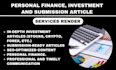 write personal finance, investment and submission article
