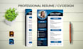 make modern professional creative resume or cv design