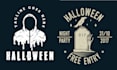create halloween night party horror logo with vector illustration