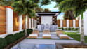 design landscape, backyard, frontyard, garden, patio, 3d rendering, hot tub