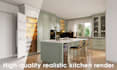 create realistic 3d kitchen renders for your space