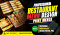 create menu design for restaurant, café, bar etc