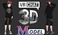 create a custom vrchat avatar 3d model in unity or blender booth PC or quest