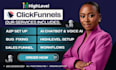 design gohighlevel sales funnel, landing page and automations using clickfunnel